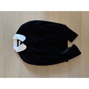 Tory Burch Peter Pan Collar Top Black White Size XS